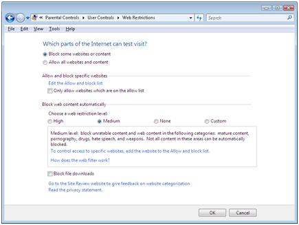 Web Restrictions
